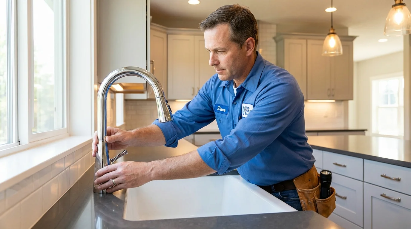 Kitchen faucet installation by Johns Plumbing LLC in Cedar Falls