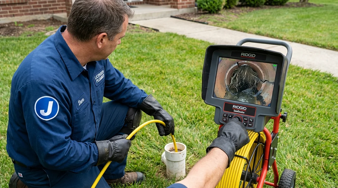 Sewer camera inspection being performed by Johns Plumbing LLC in Cedar Falls